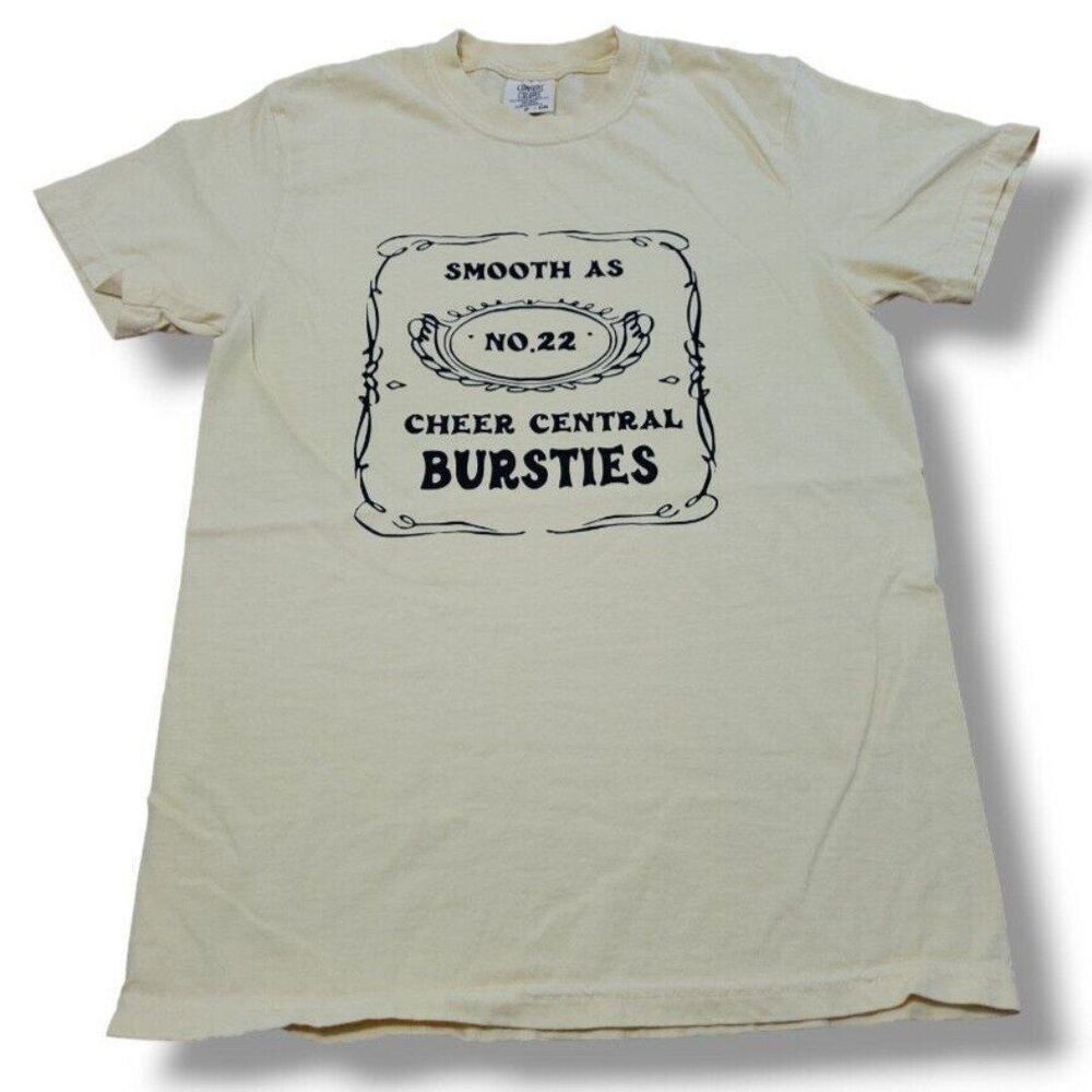 Comfort Colors Shirt Size Small "Smooth As Cheer Central Bursties No.22" Graphic